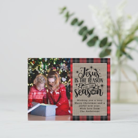 Kerstmis is de reden voor het seizoen Buffalo Plai Feestdagenkaart (Staand voorkant)