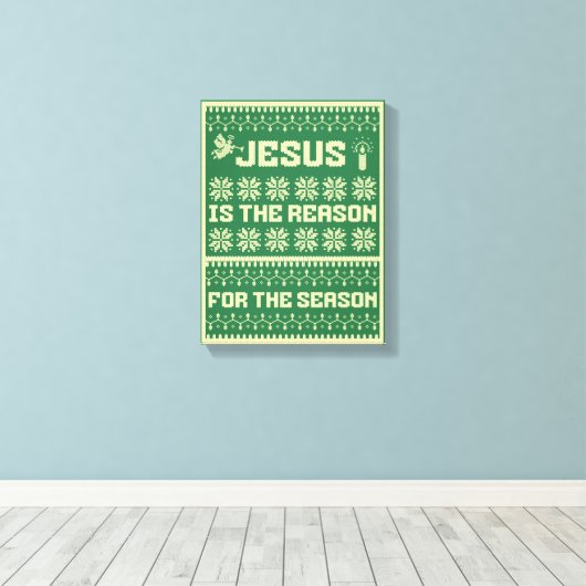 Kerstmis is de reden voor het seizoen canvas afdruk (Insitu (Houten vloer))