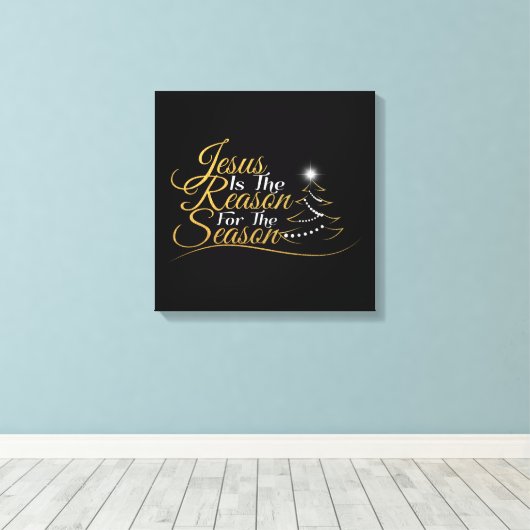 Kerstmis is de reden voor het seizoen canvas afdruk (Insitu (Houten vloer))