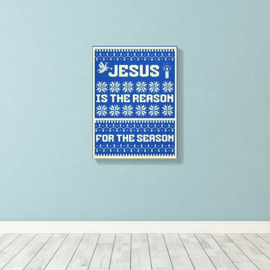 Kerstmis is de reden voor het seizoen canvas afdruk (Insitu (Houten vloer))