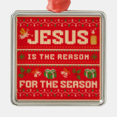 Kerstmis is de reden voor het seizoen metalen ornament (Voorkant)