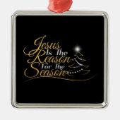 Kerstmis is de reden voor het seizoen metalen ornament (Voorkant)