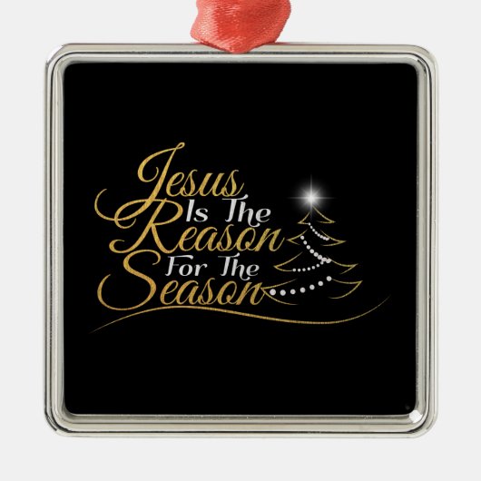 Kerstmis is de reden voor het seizoen metalen ornament (Voorkant)