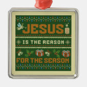 Kerstmis is de reden voor het seizoen metalen ornament (Voorkant)