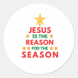 Kerstmis is de reden voor het seizoen ronde sticker