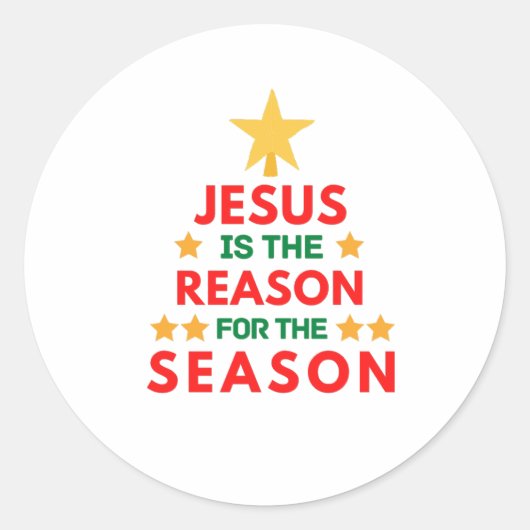 Kerstmis is de reden voor het seizoen ronde sticker (Voorkant)