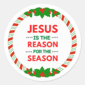 Kerstmis is de reden voor het seizoen ronde sticker (Voorkant)