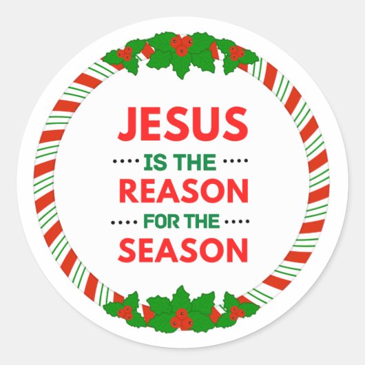 Kerstmis is de reden voor het seizoen ronde sticker (Voorkant)