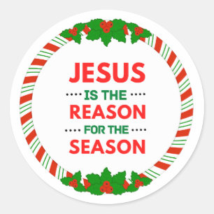 Kerstmis is de reden voor het seizoen ronde sticker