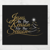 Kerstmis is de reden voor het seizoen sparkling wijnetiket (Enkel label)