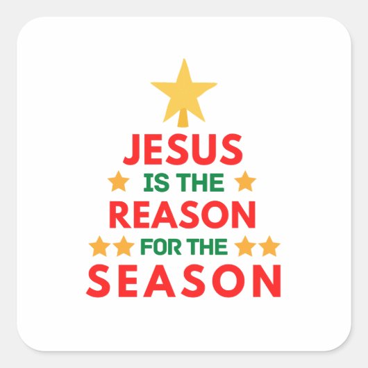 Kerstmis is de reden voor het seizoen vierkante sticker (Voorkant)