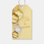 Kerstmis is de 'Season Gold Ball'-versiering Cadeaulabel (Voorkant)