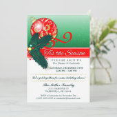 Kerstmis is de Seizoen Groene & Rode Partij uitnod Kaart (Staand voorkant)