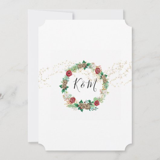 Kerstmis is de Seizoensbloes gouden bruiloft Kaart (Achterkant)