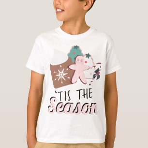 Kerstmis is de seizoenskoekjes met warme chocolade t-shirt
