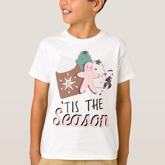 Kerstmis is de seizoenskoekjes met warme chocolade t-shirt (Voorkant)