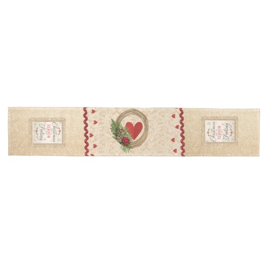 Kerstmis is een Medium Table Runner met gevoel Medium Tafelloper (Horizontaal)