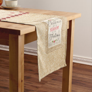 Kerstmis is een Medium Table Runner met gevoel Tafelloper