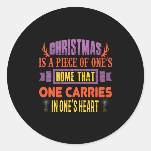Kerstmis is een stuk ronde sticker (Voorkant)