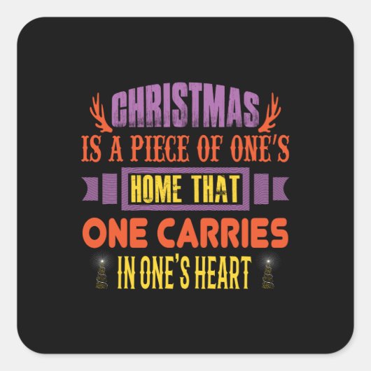 Kerstmis is een stuk vierkante sticker (Voorkant)