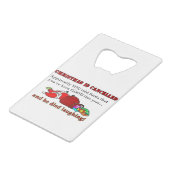 Kerstmis is geannuleerd creditkaart flessenopener (Voorkant Gekanteld)