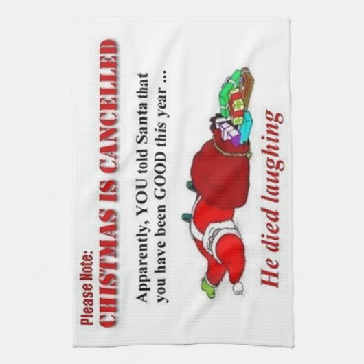 Kerstmis is geannuleerd theedoek (Verticaal)