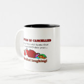 Kerstmis is geannuleerd tweekleurige koffiemok (Voorkant links)