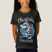 Kerstmis is geweldig grote witte haai sinterklaas t-shirt (Voorkant)