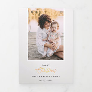 Kerstmis is goud   Ivory 5 galerie met meerdere fo Drieluik Uitnodiging