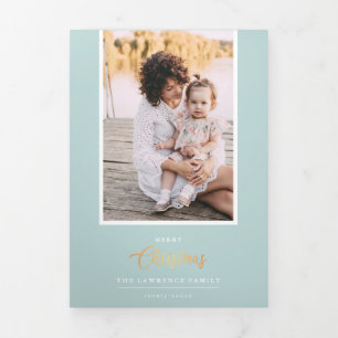 Kerstmis is goud   Munt 5 Galerij met meerdere fot Drieluik Uitnodiging