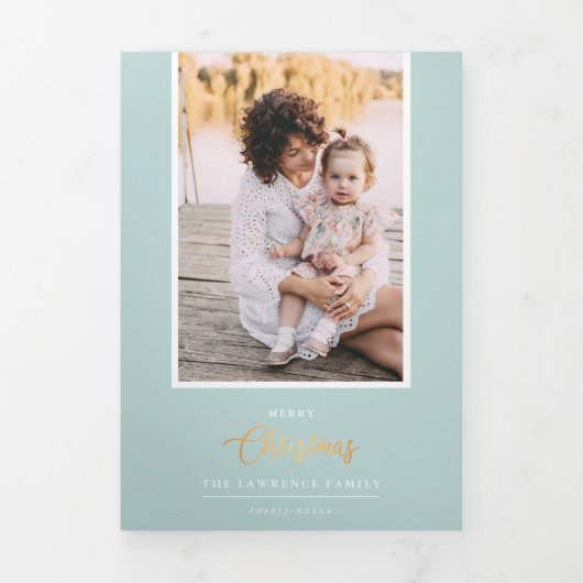 Kerstmis is goud | Munt 5 Galerij met meerdere fot Drieluik Uitnodiging (Cover)