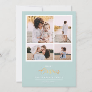 Kerstmis is goud   Munt Modern 4 foto-feestdagen Feestdagenkaart