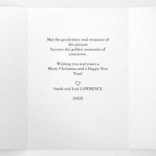 Kerstmis is goud | NAVY 5 Galerij met meerdere fot Drieluik Uitnodiging (Binnenkant midden)