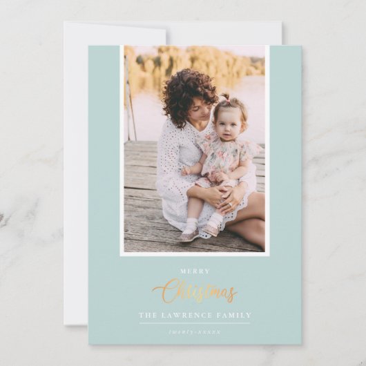 Kerstmis is goud | Verticale foto van Munt Modern Feestdagenkaart (Voorkant)