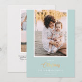 Kerstmis is goud | Verticale foto van Munt Modern Feestdagenkaart (Voorkant / Achterkant)