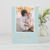 Kerstmis is goud | Verticale foto van Munt Modern Feestdagenkaart (Staand voorkant)