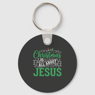 Kerstmis is helemaal over Jezus typografie Sleutelhanger