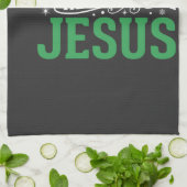 Kerstmis is helemaal over Jezus typografie Theedoek (Gevouwen)