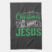 Kerstmis is helemaal over Jezus typografie Theedoek (Verticaal)