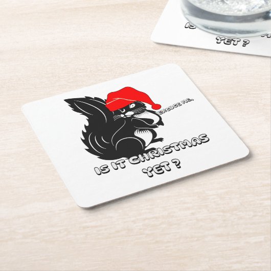 kerstmis , is het al kerstmis ? kartonnen onderzetters (Schuin)