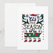 Kerstmis Is Het Seizoen Feestdagenkaart (Voorkant / Achterkant)