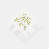 Kerstmis "is het seizoen" Gouden Script en sterren Servet (Hoek)