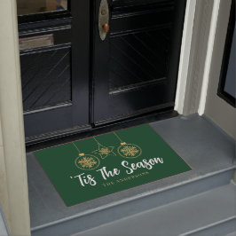 Kerstmis is het seizoen groen goud, witte familie deurmat