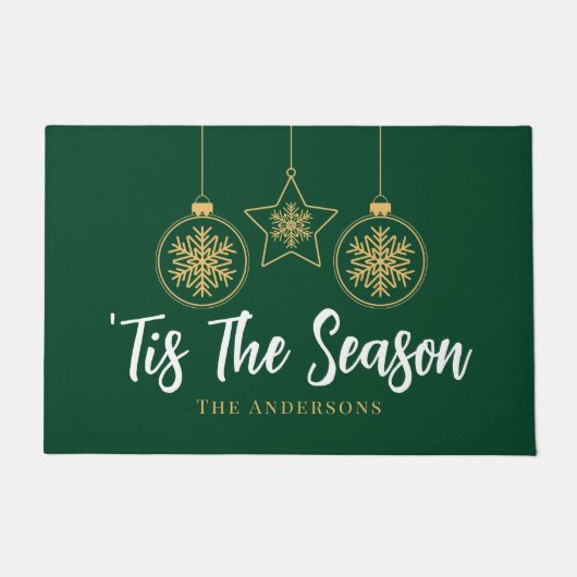 Kerstmis is het seizoen groen goud, witte familie deurmat (Voorkant)