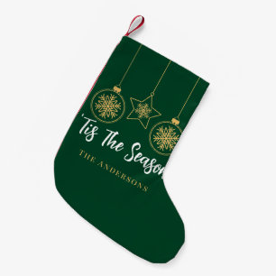 Kerstmis is het seizoen groen goud, witte familie kleine kerstsok