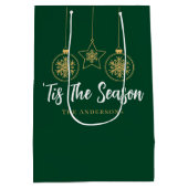 Kerstmis is het seizoen groen goud, witte familie medium cadeauzakje (Achterkant)