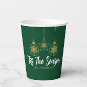Kerstmis is het seizoen groen goud, witte familie papieren bekers (Achterkant)