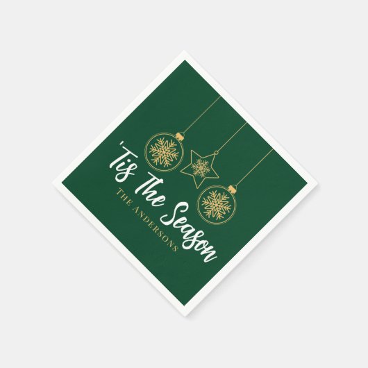 Kerstmis is het seizoen groen goud, witte familie servet (Hoek)