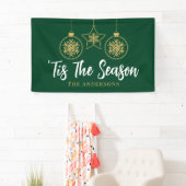 Kerstmis is het seizoen groen goud, witte familie spandoek (Insitu)