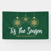 Kerstmis is het seizoen groen goud, witte familie spandoek (Horizontaal)